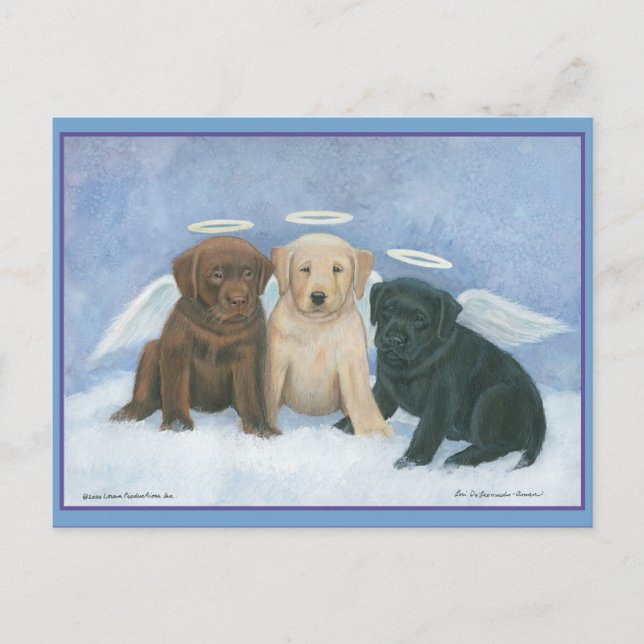 Angels Labbies Christmas Postcard (Front)