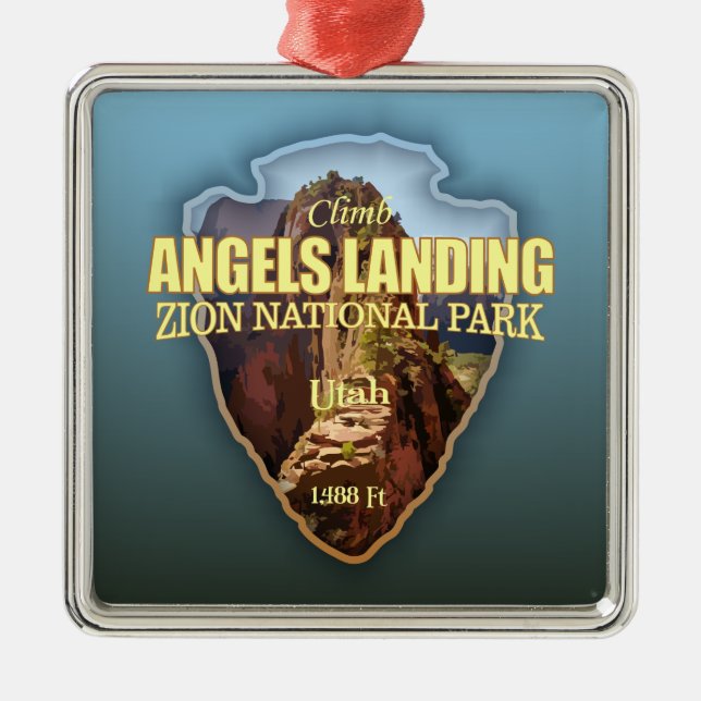 Angels Landing (arrowhead) Metal Ornament (Front)