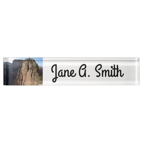 Angels Landing at Zion National Park Desk Name Plate