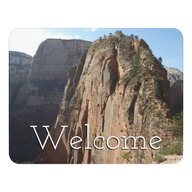 Angels Landing at Zion National Park Door Sign (Contemporary Front)