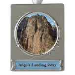 Angels Landing at Zion National Park Silver Plated Banner Ornament