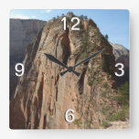 Angels Landing at Zion National Park Square Wall Clock