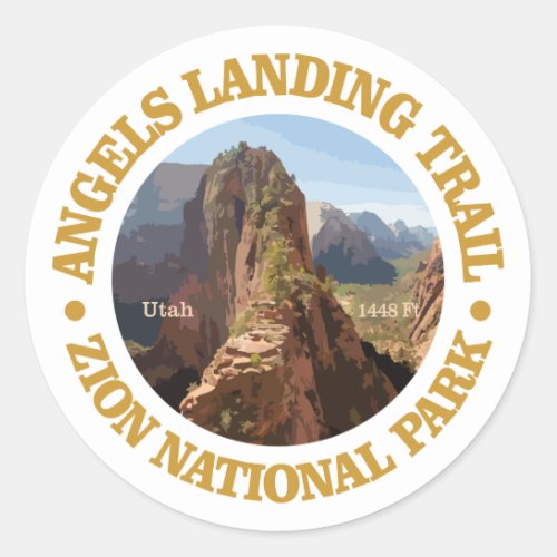 Angels Landing Classic Round Sticker