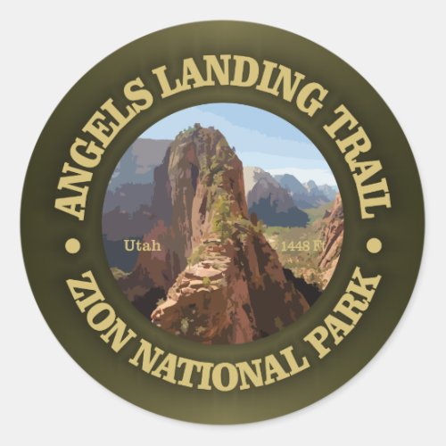 Angels Landing Classic Round Sticker