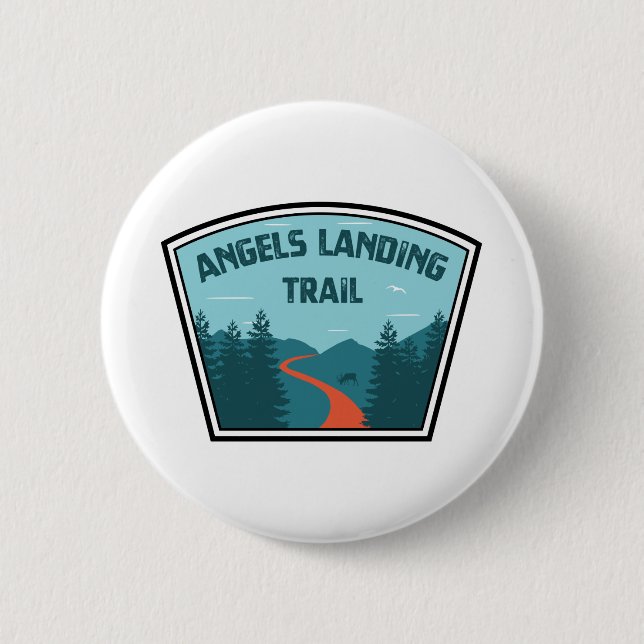 Angels Landing Trail Zion National Park Button (Front)