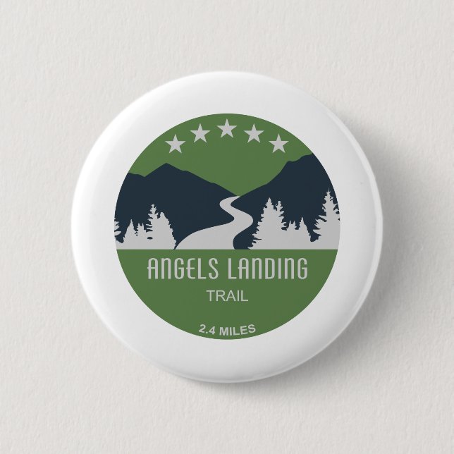 Angels Landing Trail Zion National Park Button (Front)