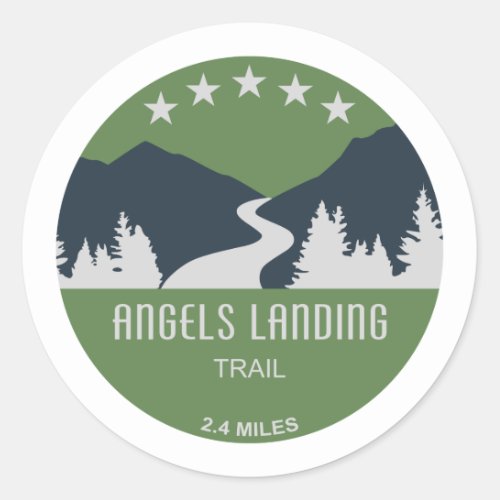 Angels Landing Trail Zion National Park Classic Round Sticker