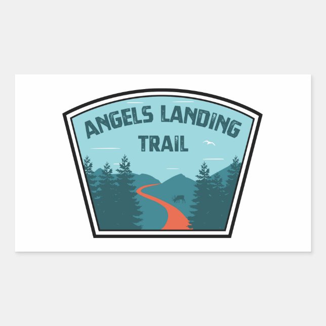 Angels Landing Trail Zion National Park Rectangular Sticker (Front)