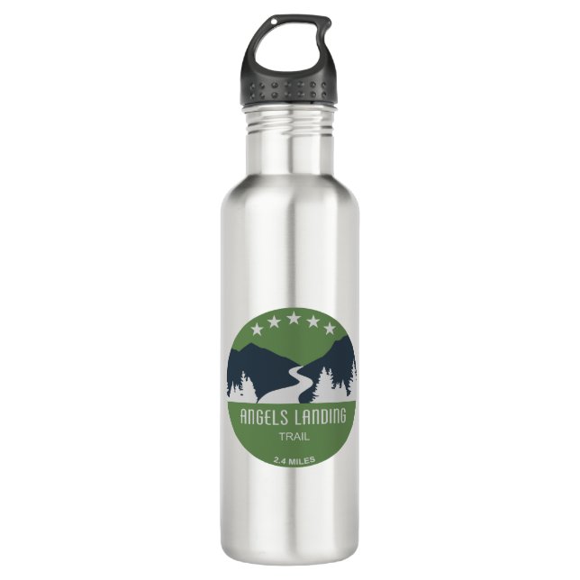 Angels Landing Trail Zion National Park Stainless Steel Water Bottle (Front)