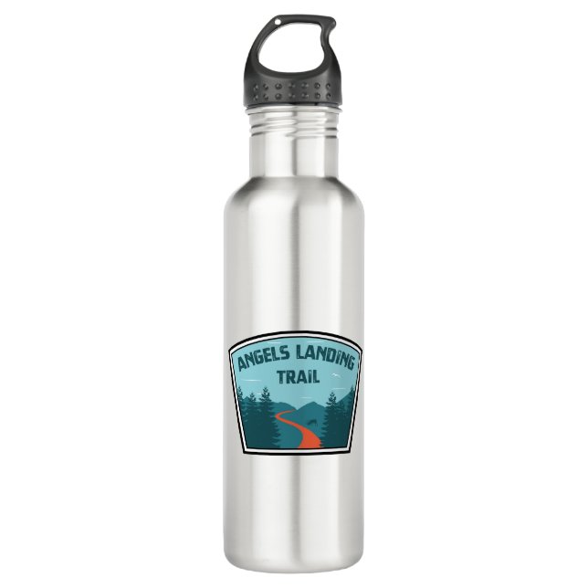 Angels Landing Trail Zion National Park Stainless Steel Water Bottle (Front)