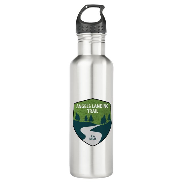 Angels Landing Trail Zion National Park Stainless Steel Water Bottle (Front)