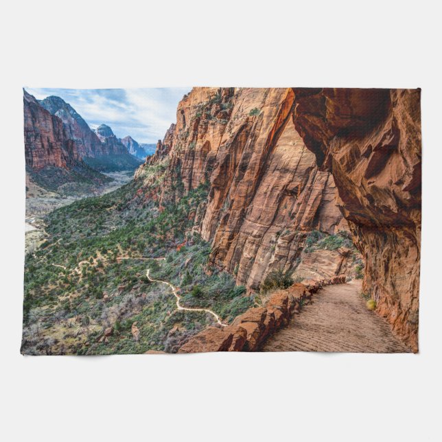 Angel's Landing Trail Zion National Park - Utah Towel (Horizontal)