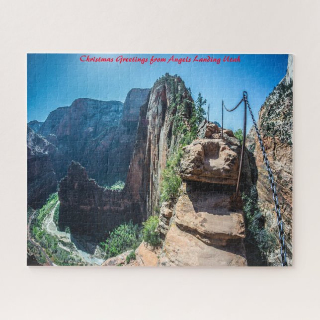 Angels Landing Utah. Christmas Greetings Jigsaw Puzzle (Horizontal)