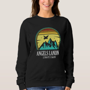 Angels Landing Utah Vintage Retro Dark Print Premi Sweatshirt