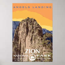 Angels Landing Zion National Park Travel Poster