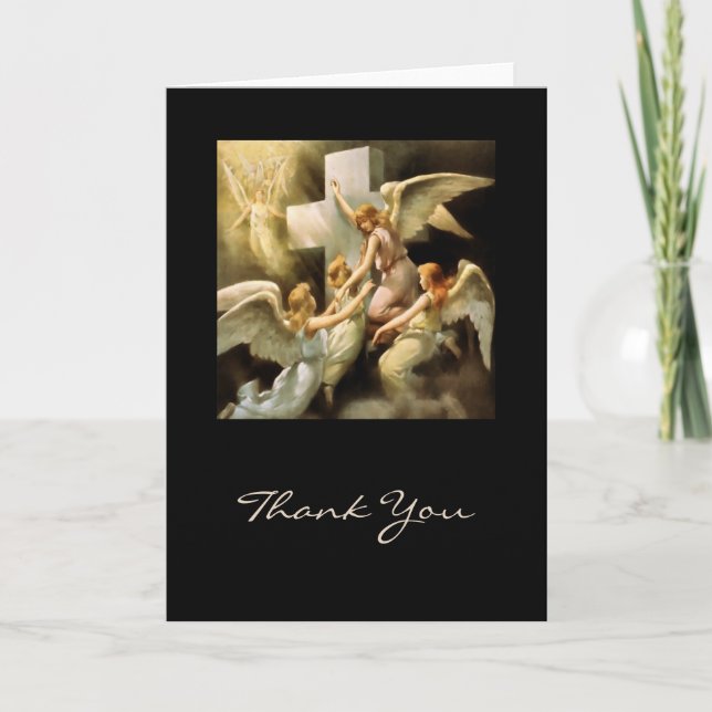 Angels Letterpress Thank You Card (Front)