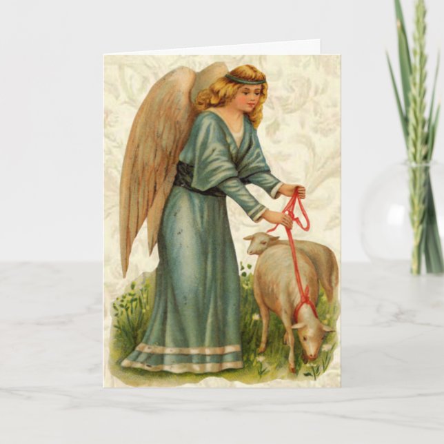 Angels Little Lamb Easter Card (Front)