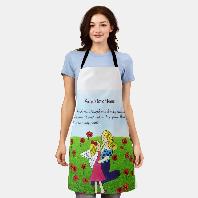 Angels Love Mom All-Over Print Apron (Worn)