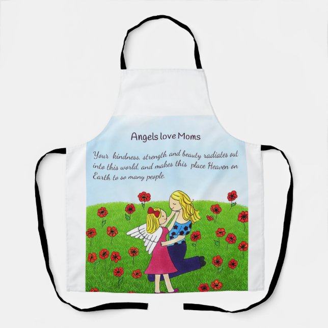 Angels Love Mom All-Over Print Apron (Front)