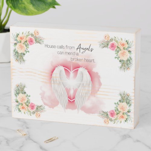 Angels  Mend a Broken Heart Wood Box Sign