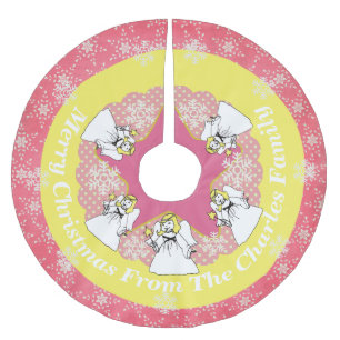Angels Merry Christmas Personalized Tree Skirt