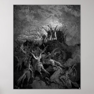 Angels of Heaven Blow Their Trumpets Gustave Dore Poster