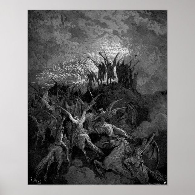 Angels of Heaven Blow Their Trumpets Gustave Dore Poster (Front)
