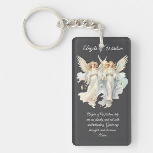 Angels of Wisdom Prayer Card Keychain