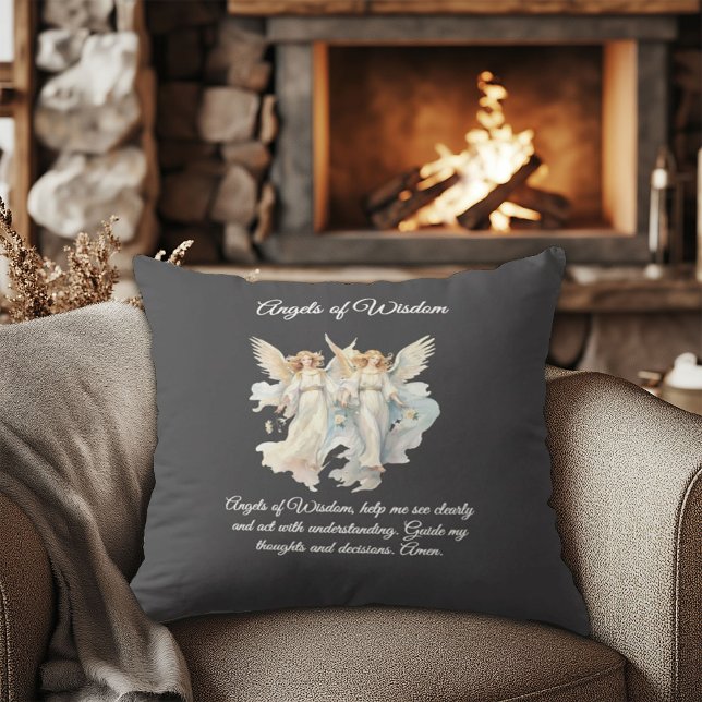 Angels of Wisdom Prayer  Throw Pillow (Creator Uploaded)