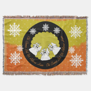 Angels Oh Come Let Us Adore Him Throw Blanket