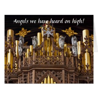 Angels on Chester organ big Christmas card