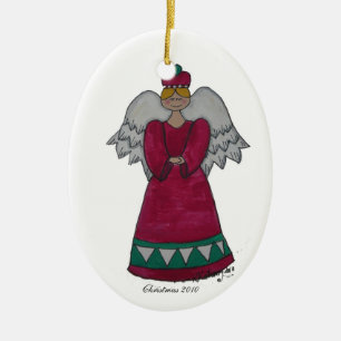 Angels on High Ceramic Ornament
