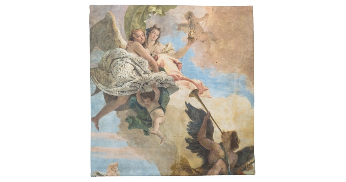 Angels Painted In Classic Style Cloth Napkin Zazzle Com