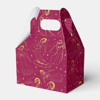 Angels Pattern Religious Event On Burgundy Favor Boxes by paesaggi at Zazzle