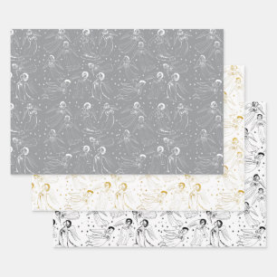 angels pattern   set III Wrapping Paper Sheets