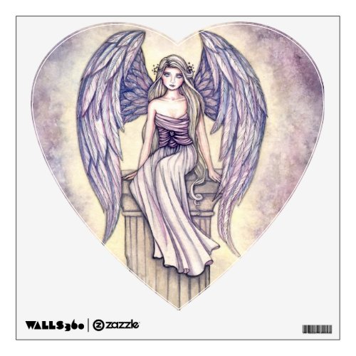 Angels Perch Sweet Purple Angel Heart Wall Decal