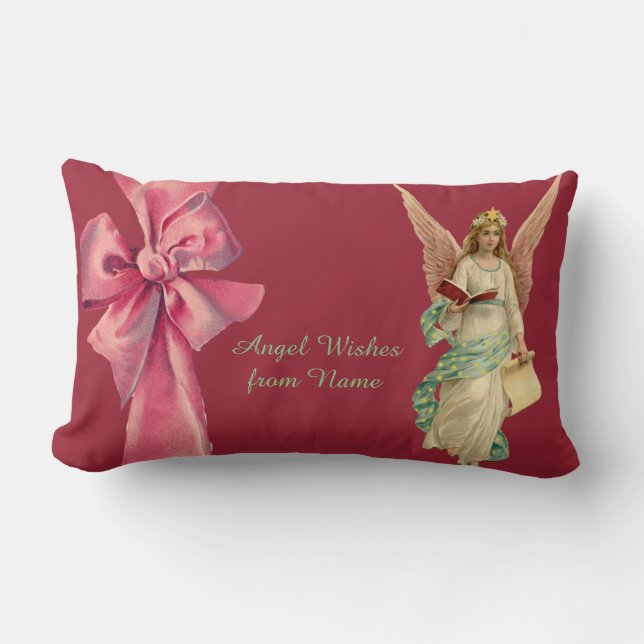 ANGELS - personalized Christmas Angel gifts Lumbar Pillow (Front)