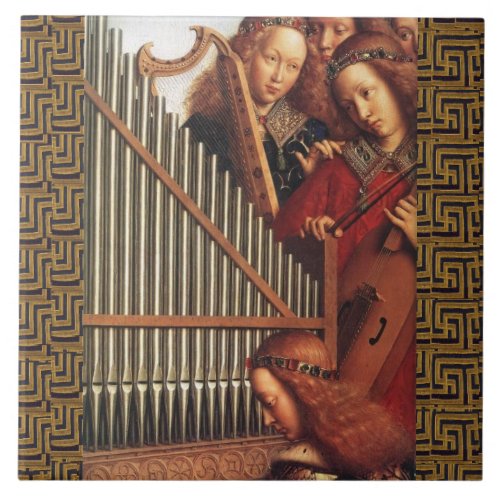 ANGELS PLAYING MUSIC by Jan Van Eyk Ceramic Tile