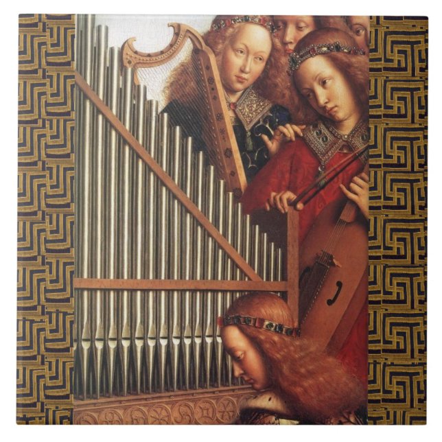 ANGELS PLAYING MUSIC by Jan Van Eyk Ceramic Tile (Front)