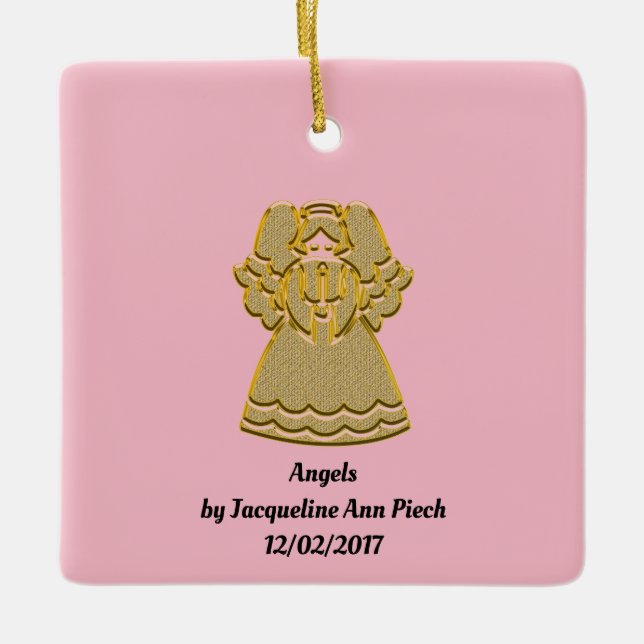 Angels Poetry Ceramic Ornament (Front)