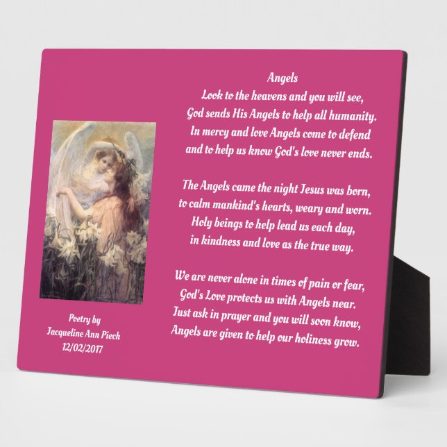 Angels Poetry Plaque (Side)