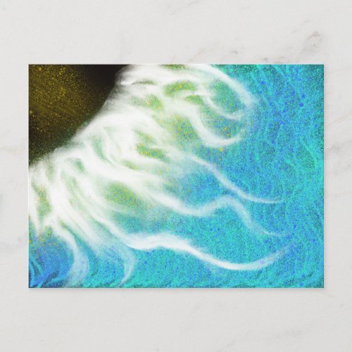 Angels Portal Modern Aqua Prophetic Abstract Art Postcard