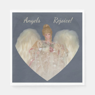 Angels Rejoice Traditional Blue Holiday Napkins