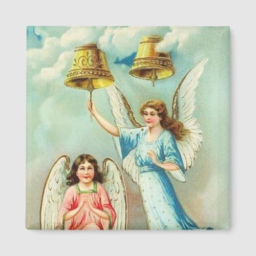 Angels Ring in Christmas Vintage Magnet