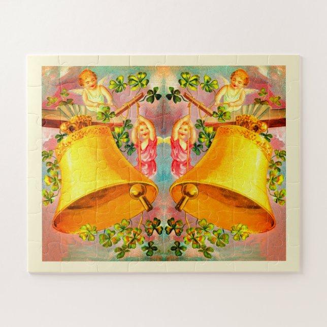 Angels ringing bells art jigsaw puzzle (Horizontal)