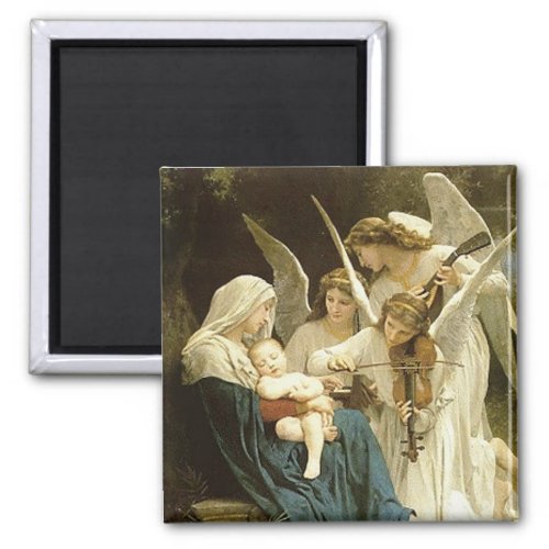 Angels Serenade Jesus  Mary Vintage Magnet