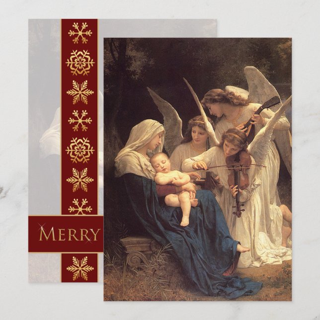 Angels Serenade Mary Vintage Christmas Customized Holiday Card (Front/Back)