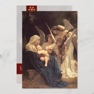 Angels Serenade Mary Vintage Christmas Customized Holiday Card