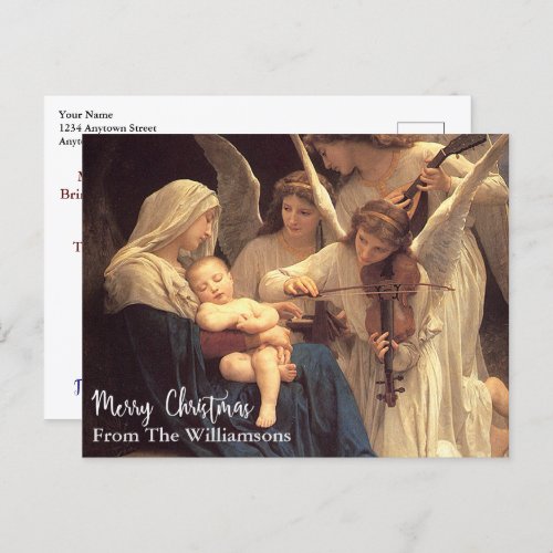 Angels Serenade Mary Vintage Christmas Customized Postcard