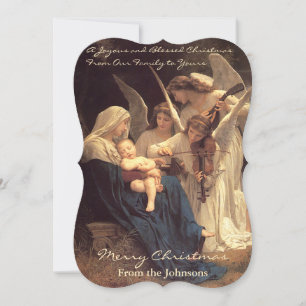 Angels Serenade Mary Vintage Fancy Cut Christmas Holiday Card